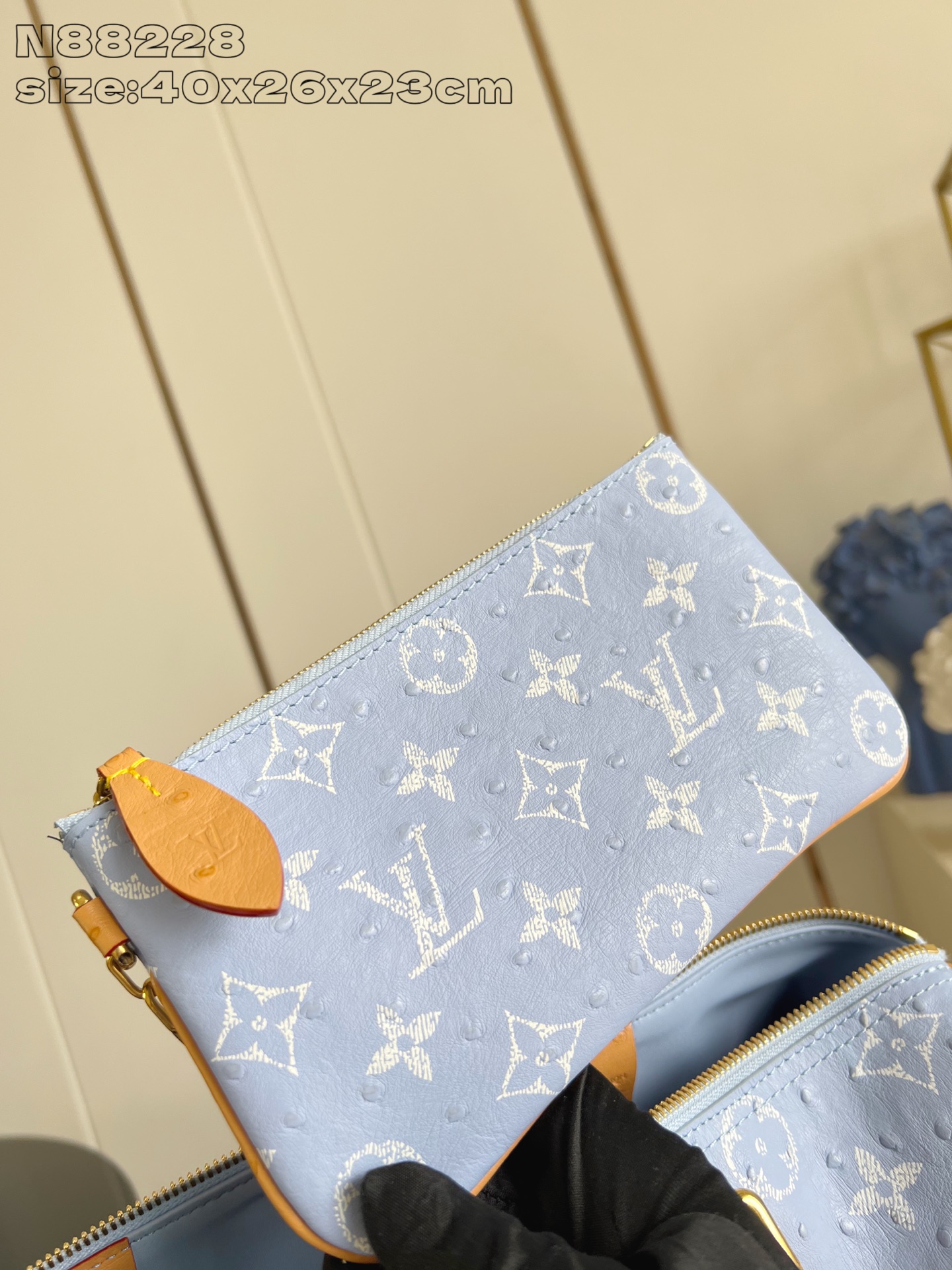 【顶级原单 N88228鸵鸟纹浅蓝色 】本款 Speedy Bandoulière 40 Monogra
