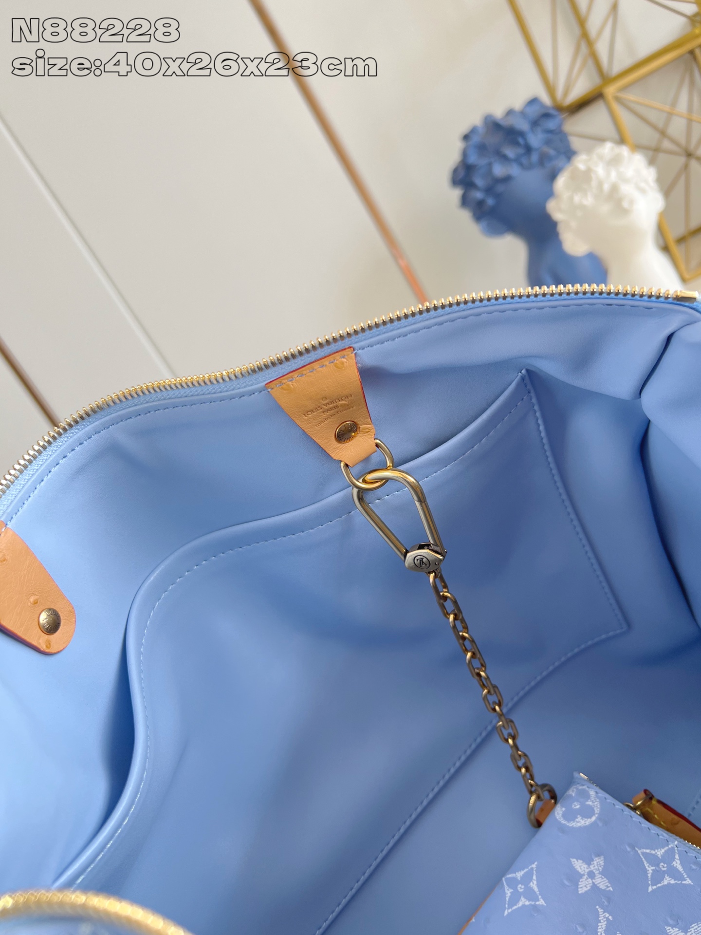 【顶级原单 N88228鸵鸟纹浅蓝色 】本款 Speedy Bandoulière 40 Monogra