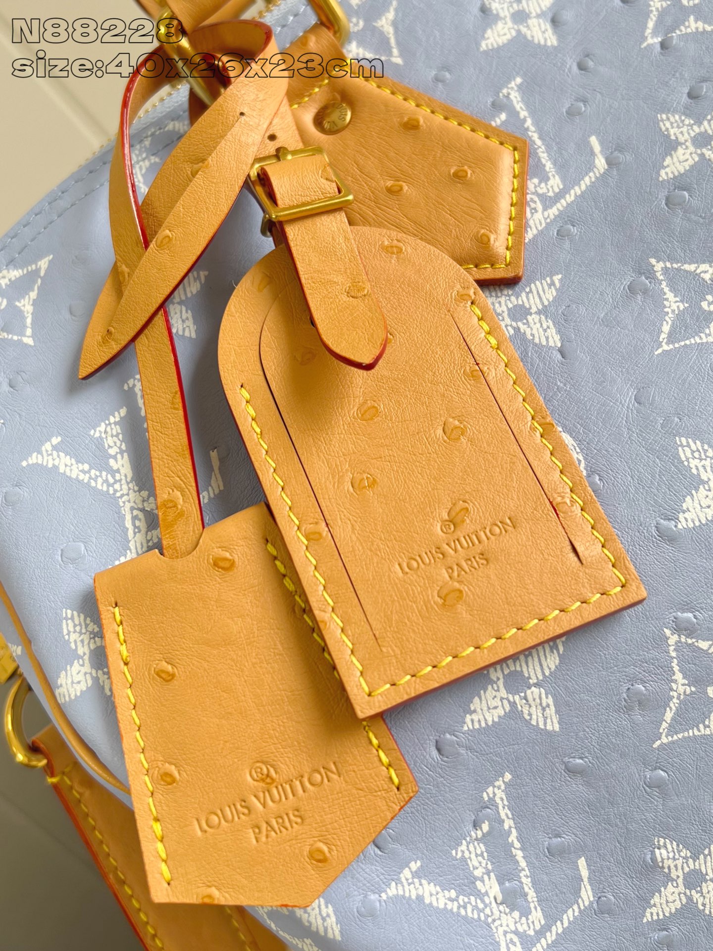 【顶级原单 N88228鸵鸟纹浅蓝色 】本款 Speedy Bandoulière 40 Monogra