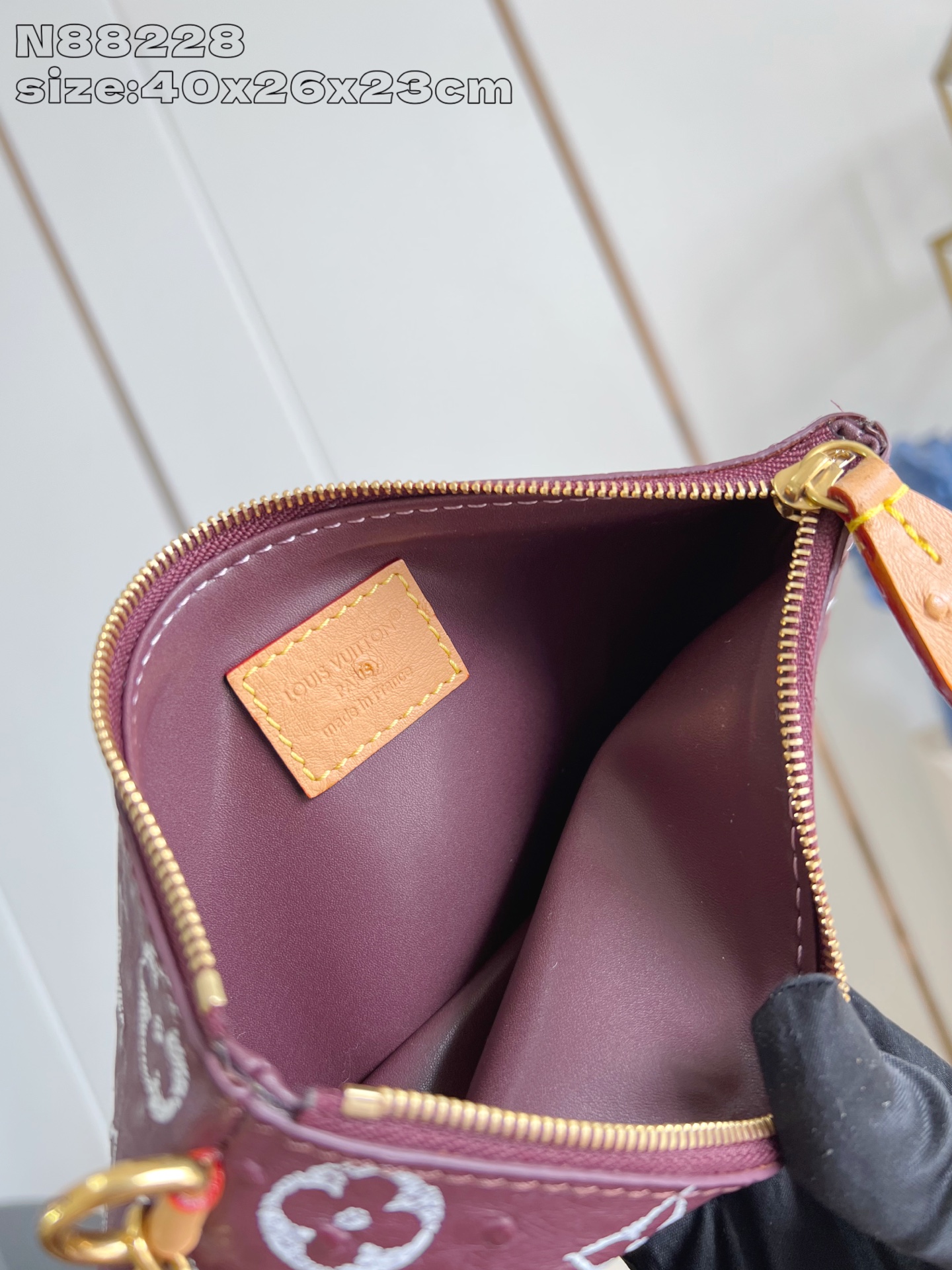 【顶级原单 N88228鸵鸟纹梅紫 】本款 Speedy Bandoulière 40 Monogram