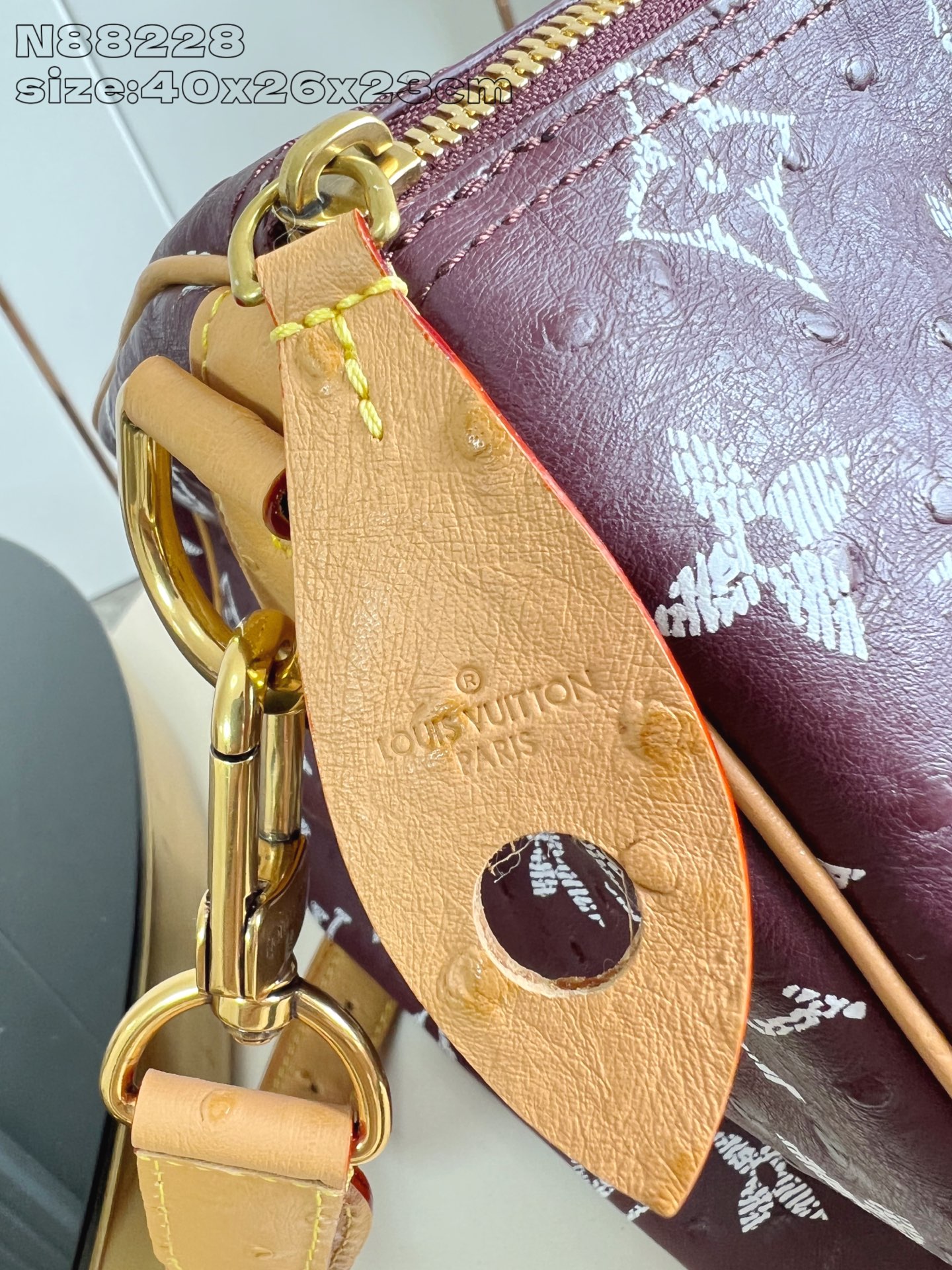 【顶级原单 N88228鸵鸟纹梅紫 】本款 Speedy Bandoulière 40 Monogram