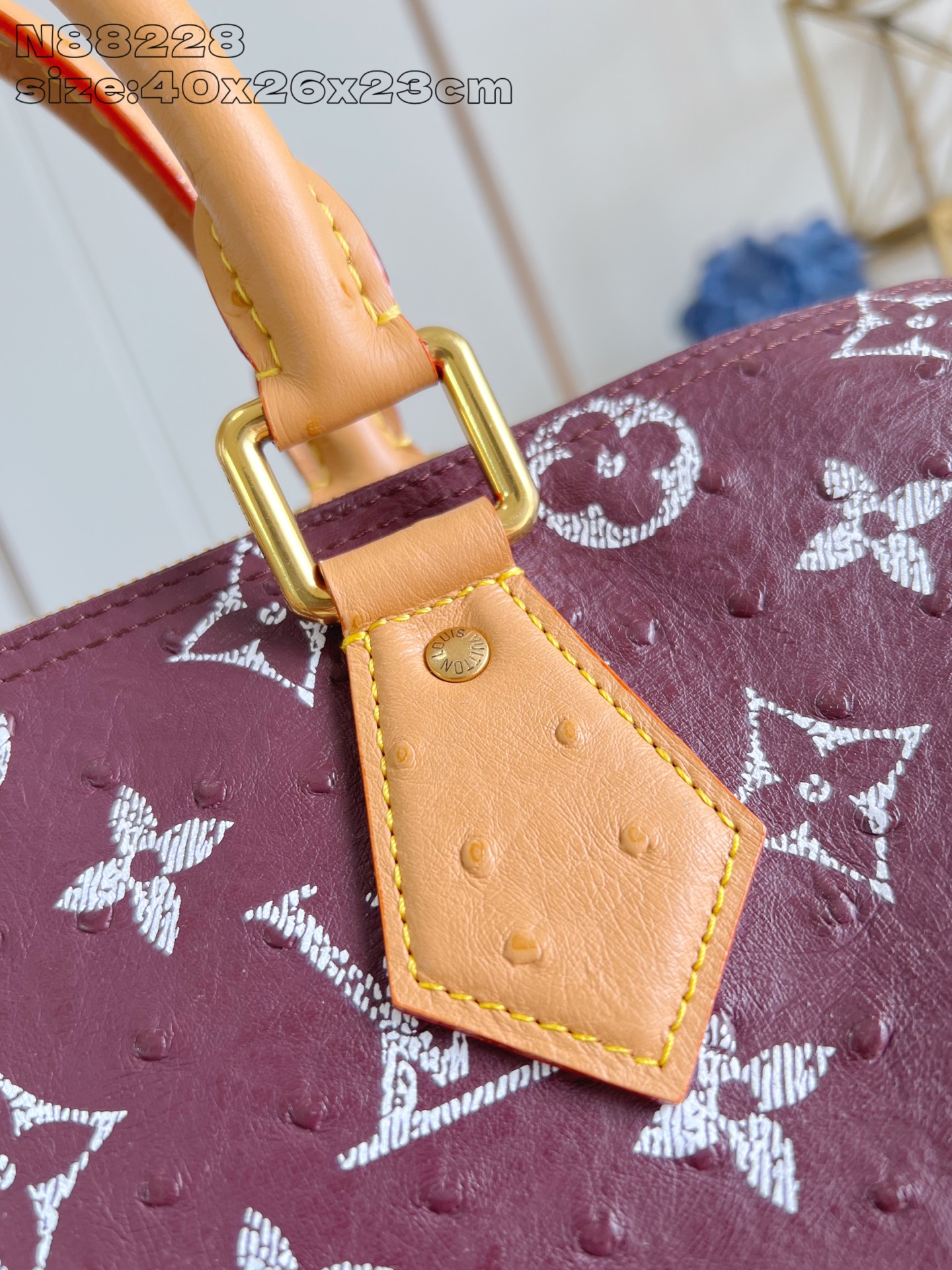 【顶级原单 N88228鸵鸟纹梅紫 】本款 Speedy Bandoulière 40 Monogram