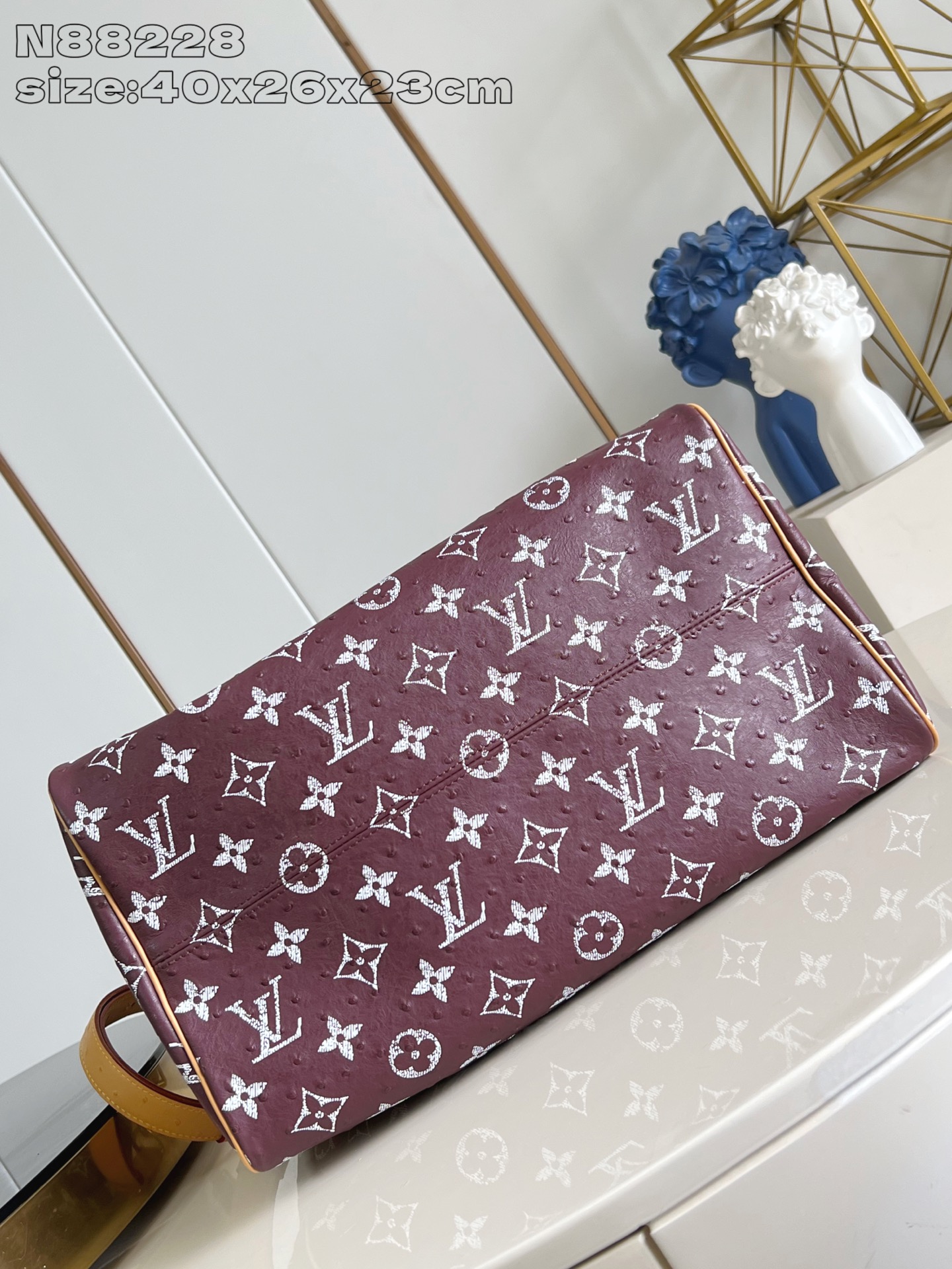 【顶级原单 N88228鸵鸟纹梅紫 】本款 Speedy Bandoulière 40 Monogram