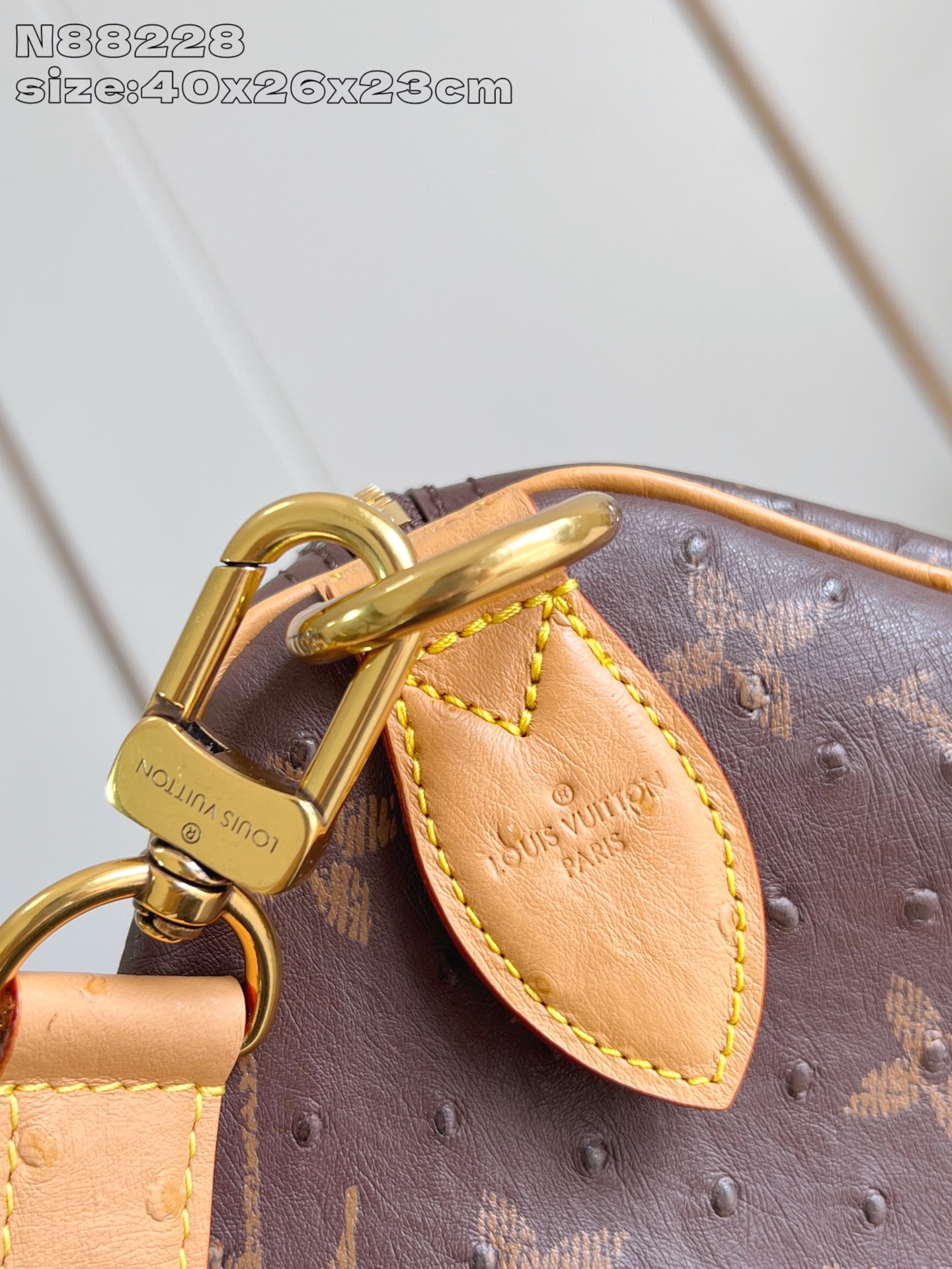 【顶级原单 N88228鸵鸟纹咖啡色 】本款 Speedy Bandoulière 40 Monogra