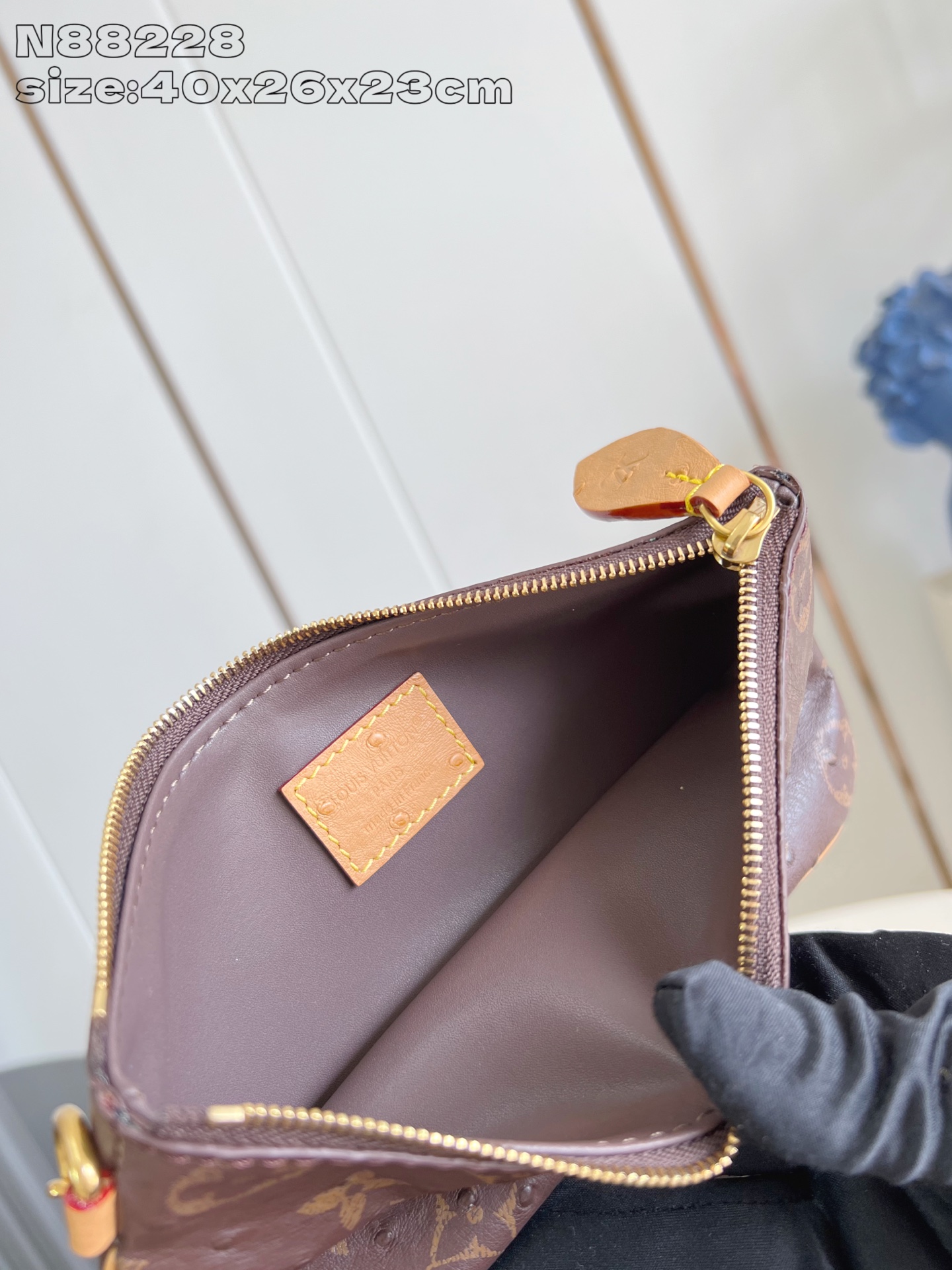 【顶级原单 N88228鸵鸟纹咖啡色 】本款 Speedy Bandoulière 40 Monogra