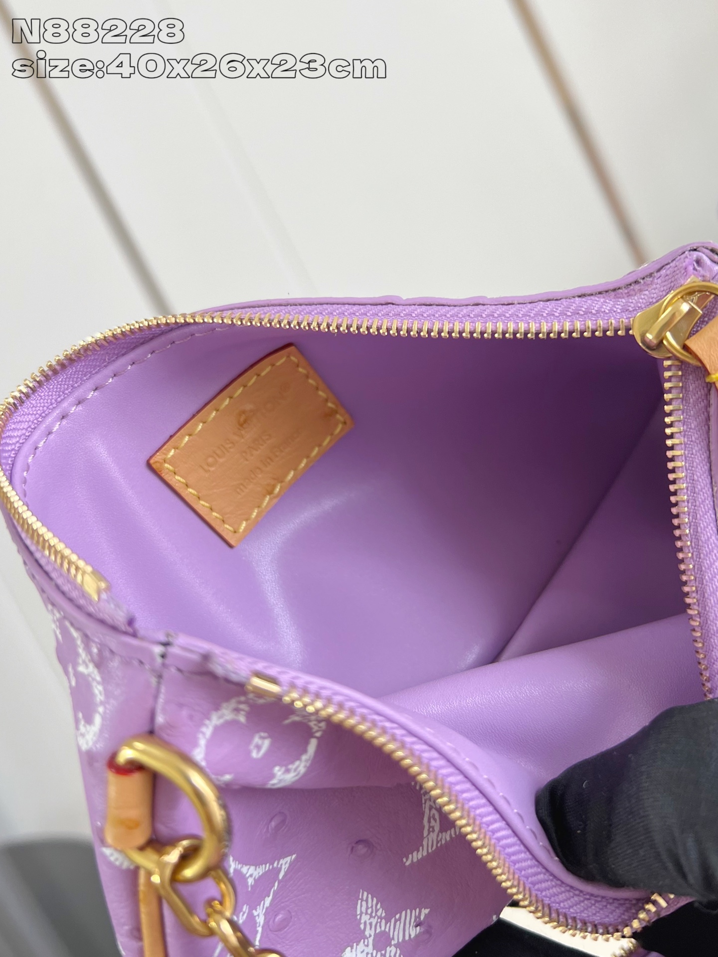 【顶级原单 N88228鸵鸟纹丁香紫 】本款 Speedy Bandoulière 40 Monogra
