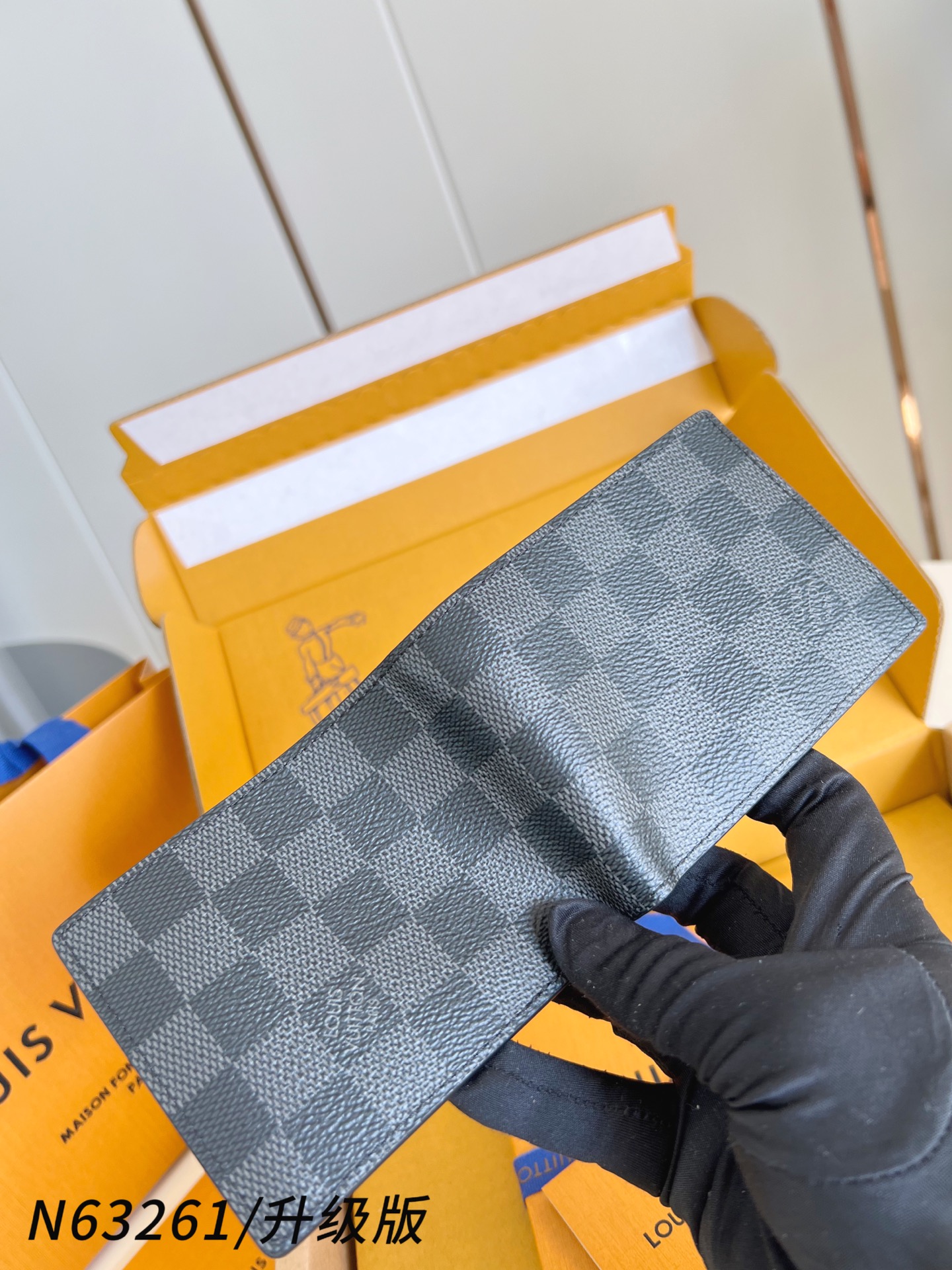 【顶级原单 N63261黑/升级版 】🎁配全套精品包装 slender 钱包采用 Monogram 帆布