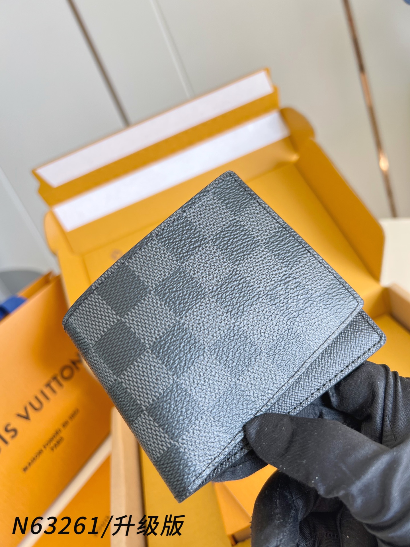 【顶级原单 N63261黑/升级版 】🎁配全套精品包装 slender 钱包采用 Monogram 帆布