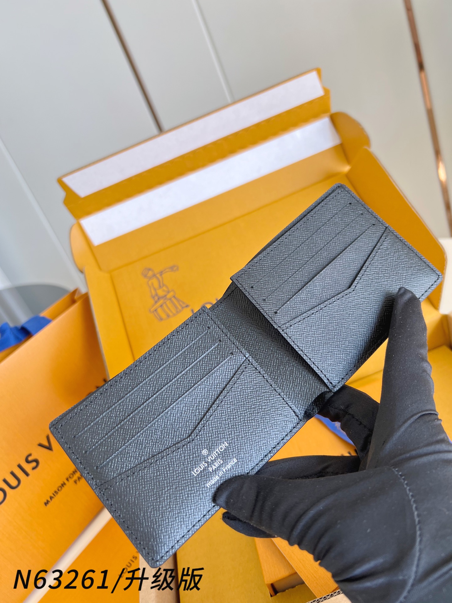 【顶级原单 N63261黑/升级版 】🎁配全套精品包装 slender 钱包采用 Monogram 帆布