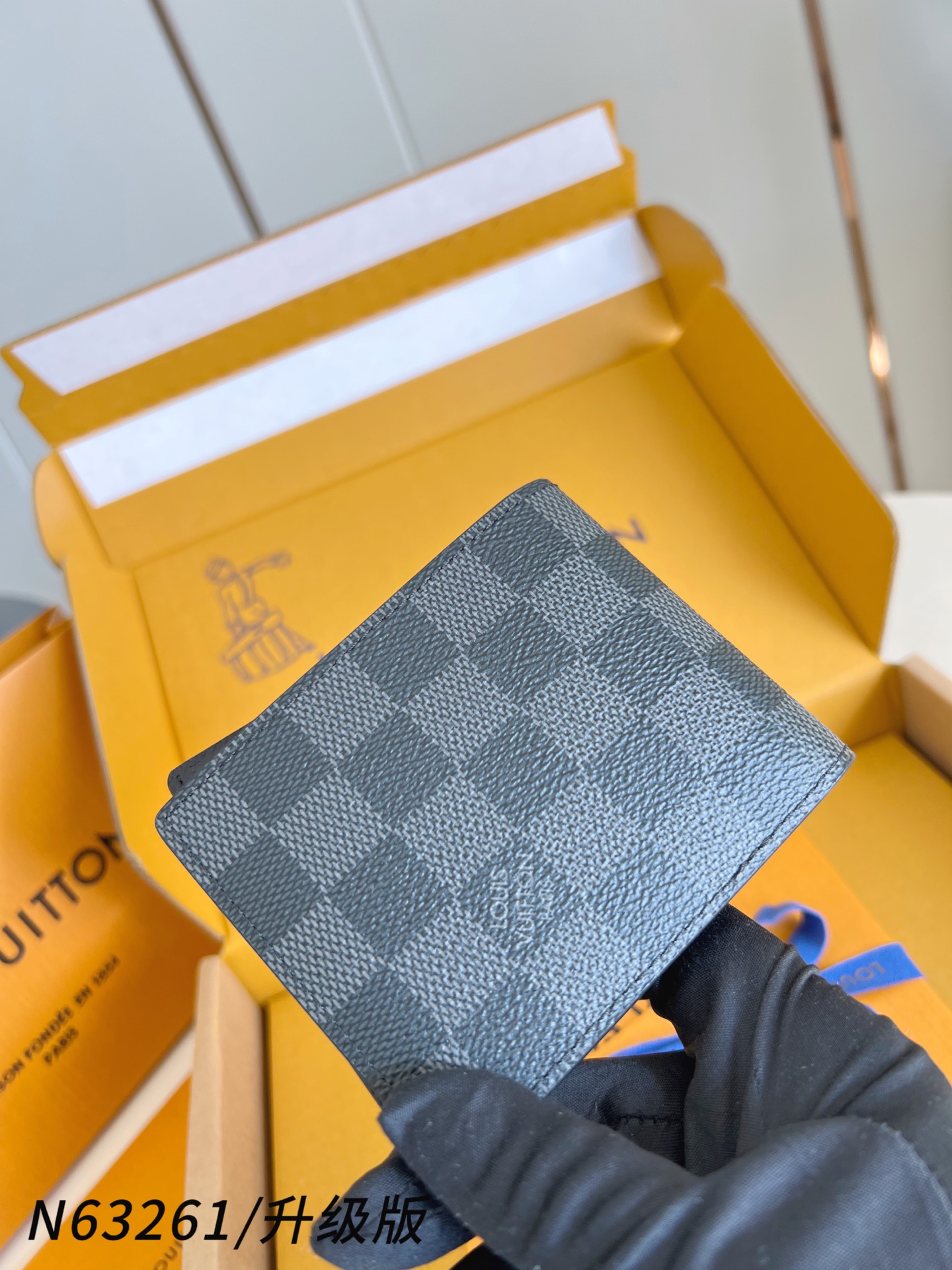 【顶级原单 N63261黑/升级版 】🎁配全套精品包装 slender 钱包采用 Monogram 帆布