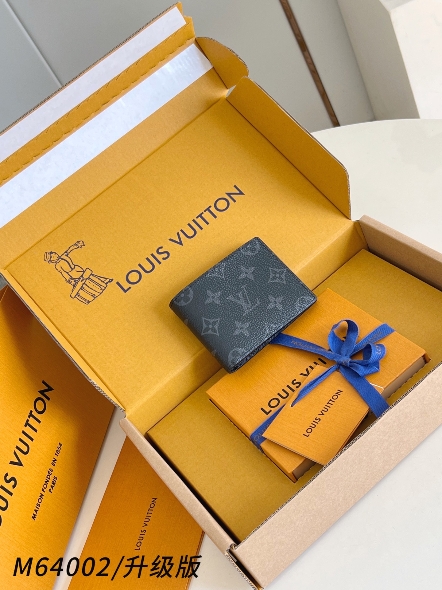 【 N64002黑花/升级版 】🎁配全套精品包装 slender 钱包采用 Monogram 帆布制造，