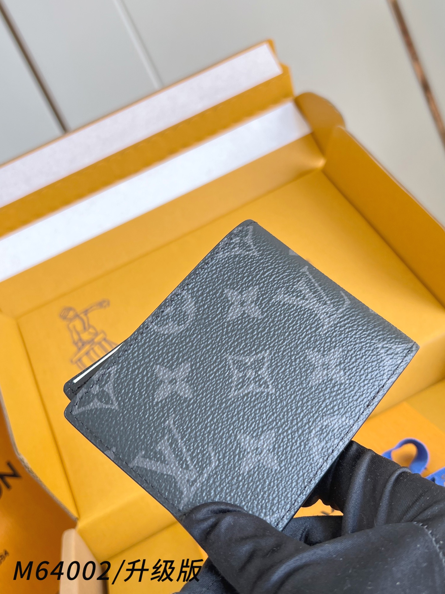 【 N64002黑花/升级版 】🎁配全套精品包装 slender 钱包采用 Monogram 帆布制造，