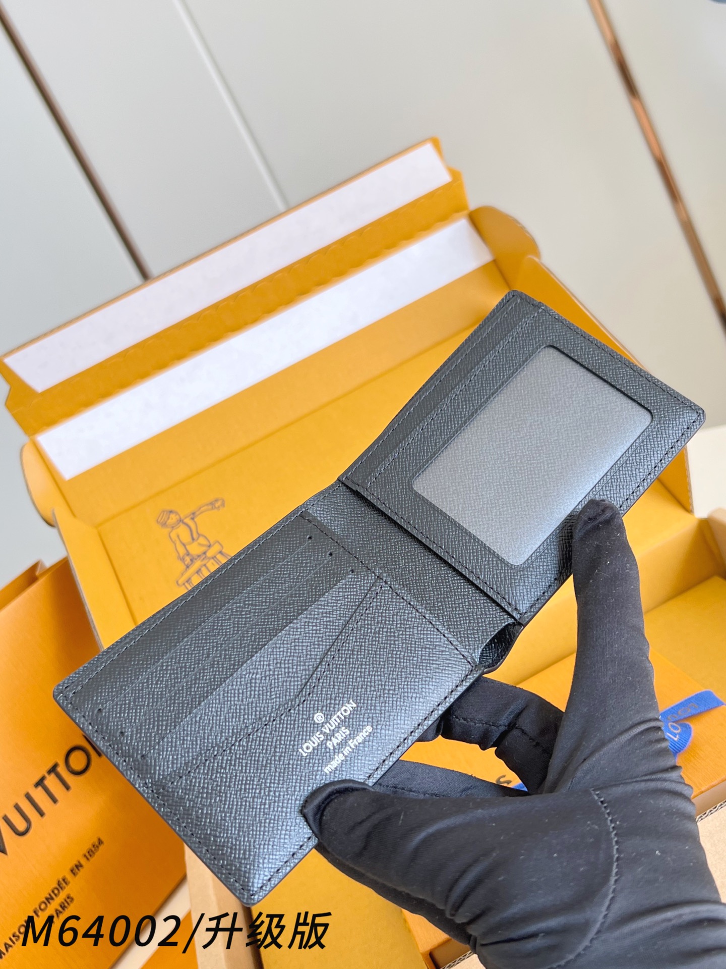 【 N64002黑花/升级版 】🎁配全套精品包装 slender 钱包采用 Monogram 帆布制造，