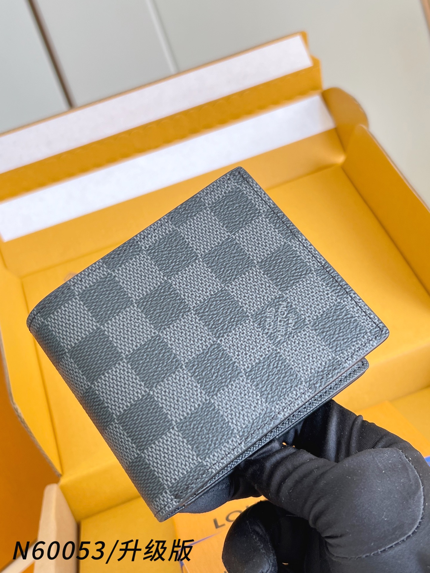 【 N60053黑格/升级版 】🎁配全套精品包装 Amerigo 钱包采用 Monogram 帆布制造，