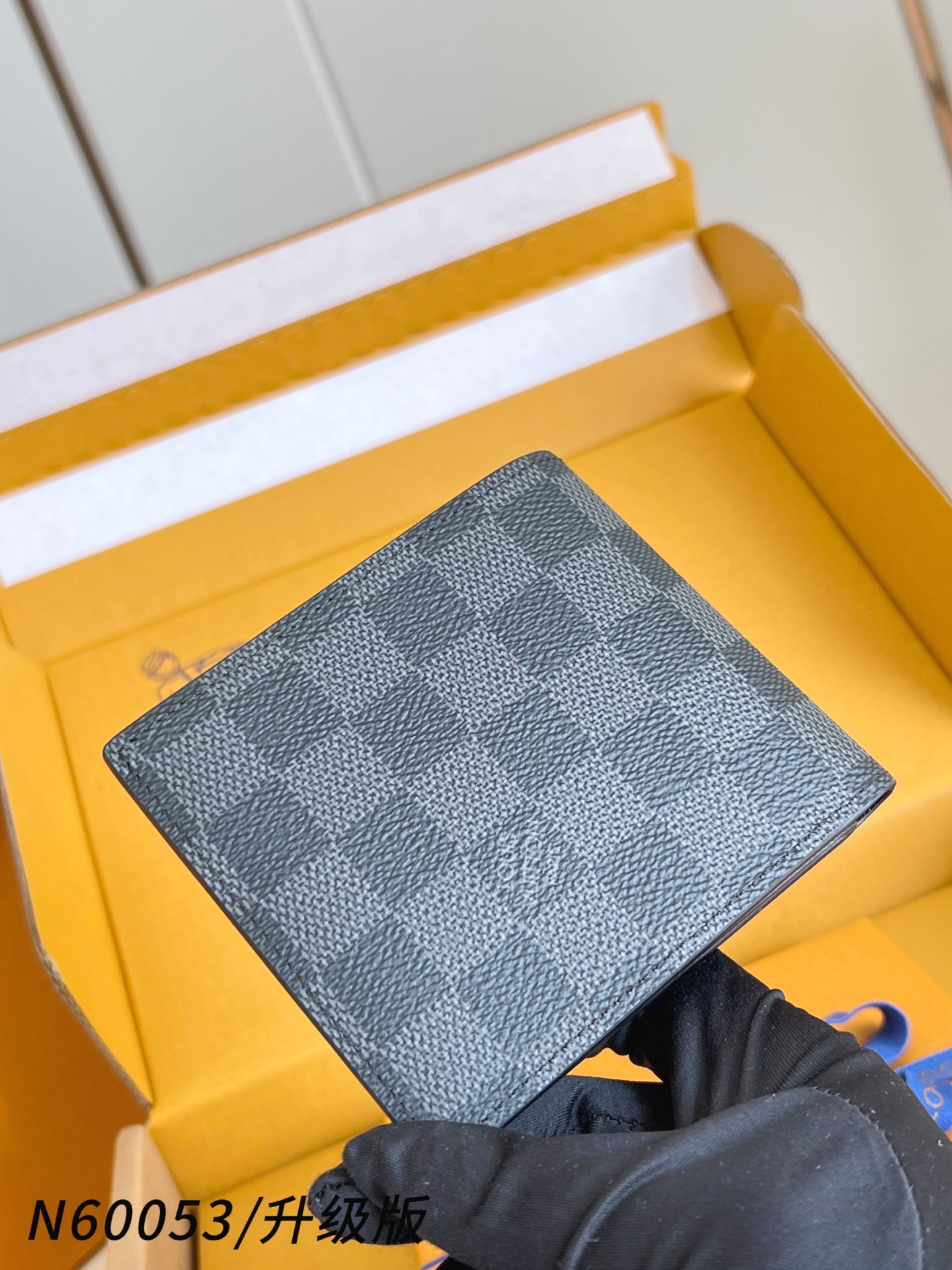 【 N60053黑格/升级版 】🎁配全套精品包装 Amerigo 钱包采用 Monogram 帆布制造，