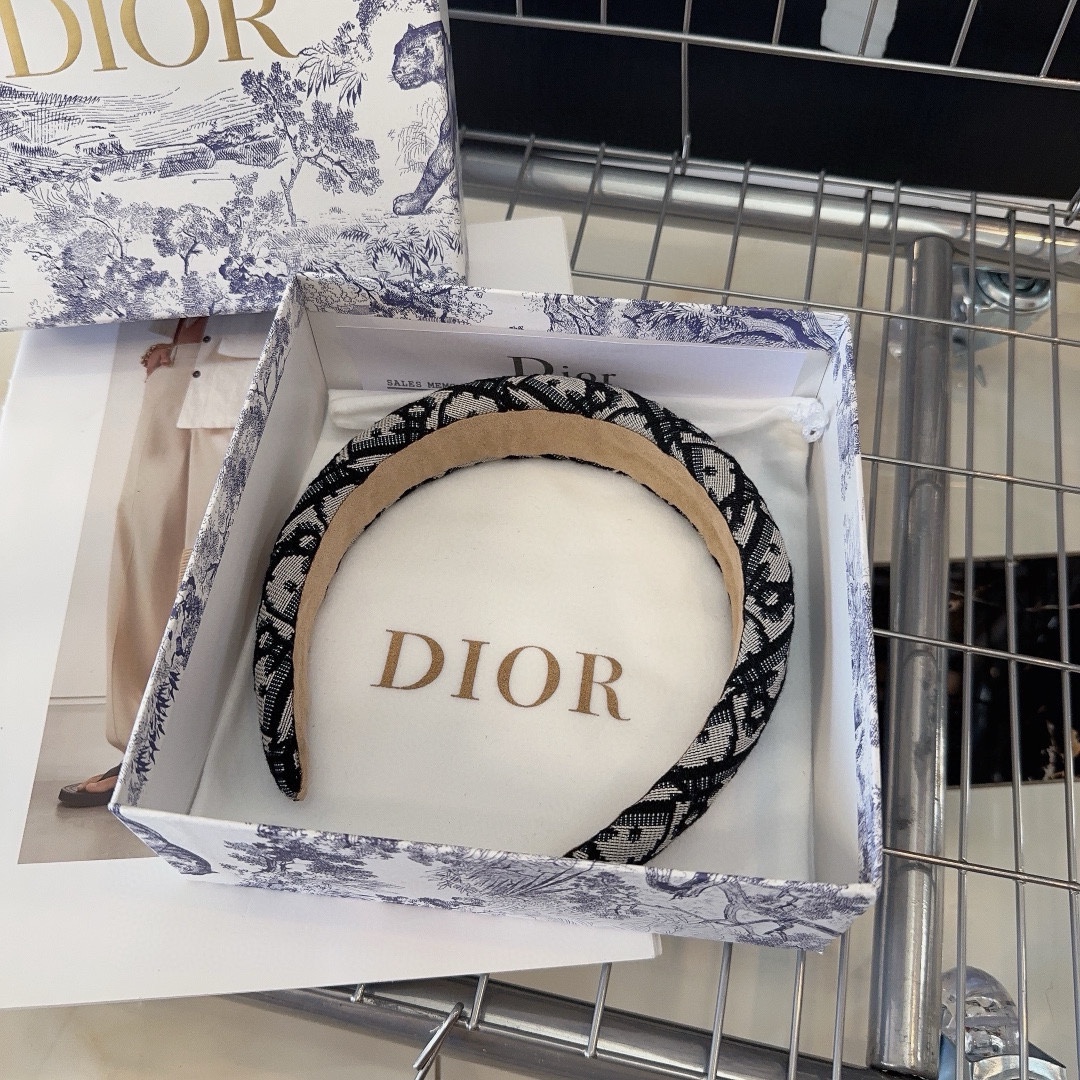 配包装盒Dior迪奥经典D字母发箍网红爆款时尚百搭！简单实用小姐姐必备