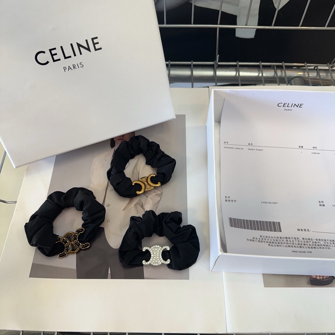 CELINE赛琳凯旋门时尚发圈复古气质美甜酷女神必备单品