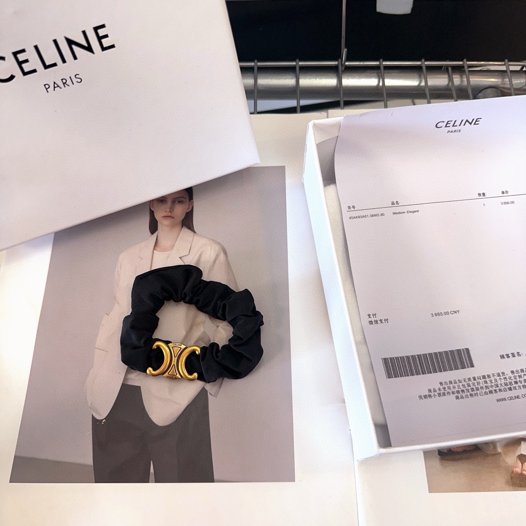 CELINE赛琳凯旋门时尚发圈复古气质美甜酷女神必备单品