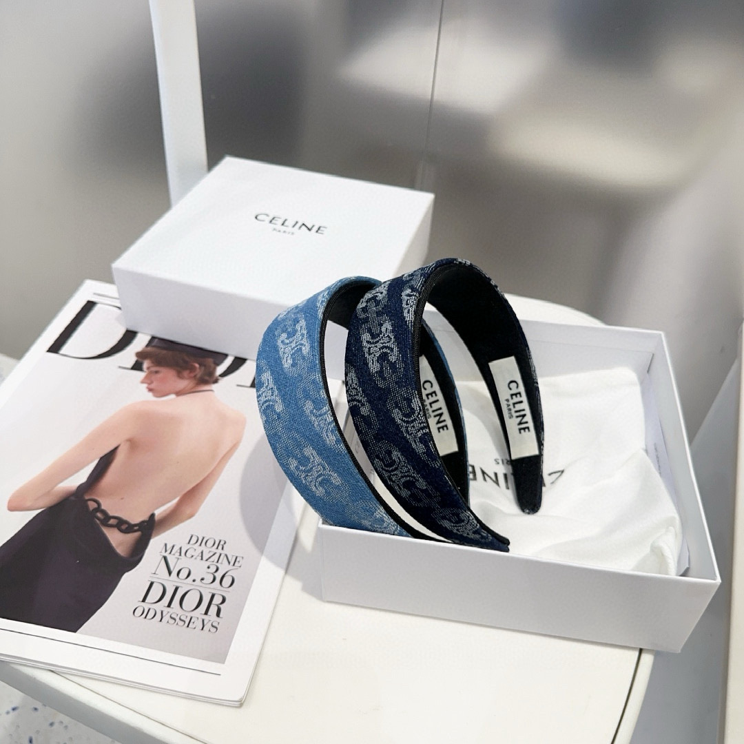 NO:586688,P Comes with packaging box CELINE Arc de Triomphe new denim headband, fashionable and versatile!  Must-have hairpins for goddesses, hairpins, celine, celine, hairpins19860909P 配包装盒 CELINE（赛琳）凯旋门新款牛仔布发箍,时尚百搭！女神必备单品发夹,发夹,celine,celine,hairpins,accessory