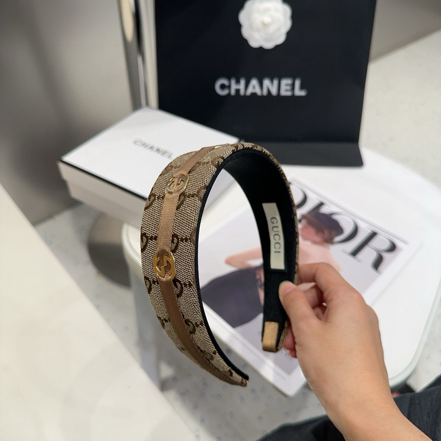 🎁配包装盒Gucci(古奇) 新款GG发箍，时尚百搭，小仙女必备