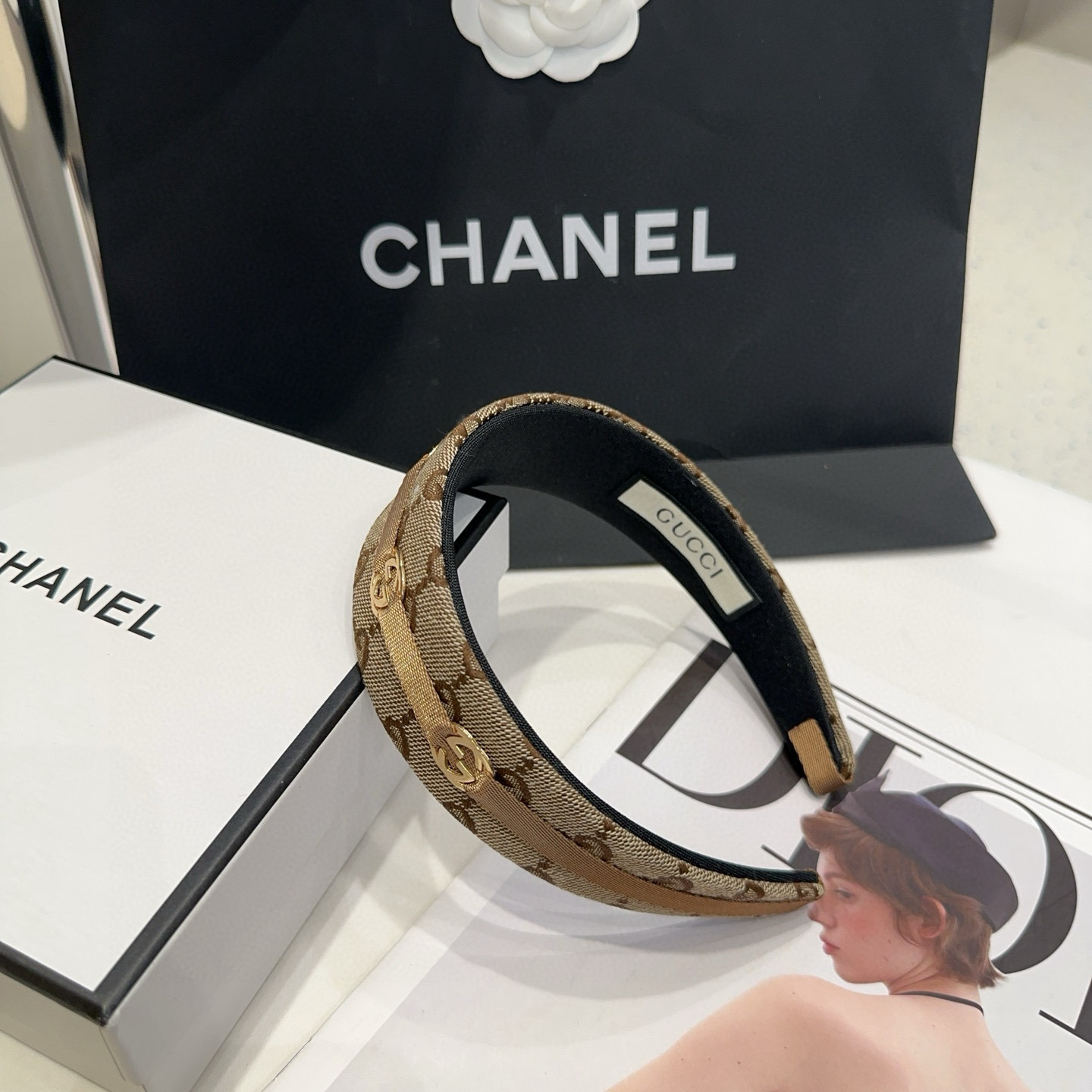 🎁配包装盒Gucci(古奇) 新款GG发箍，时尚百搭，小仙女必备