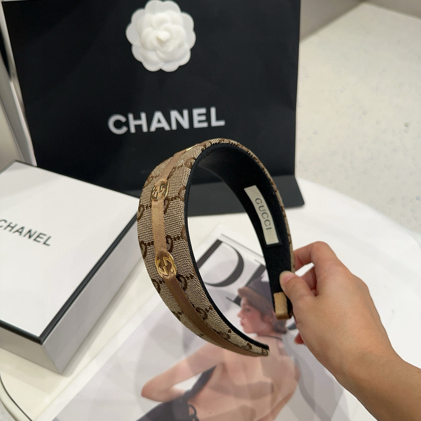 🎁配包装盒Gucci(古奇) 新款GG发箍，时尚百搭，小仙女必备