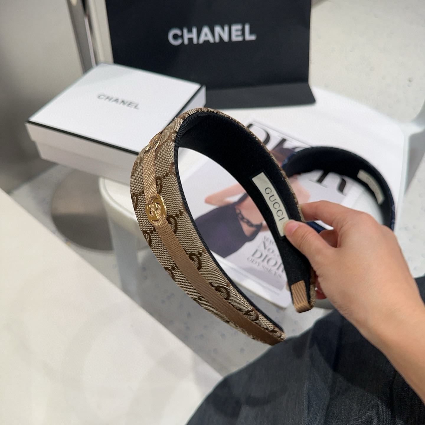 🎁配包装盒Gucci(古奇) 新款GG发箍，时尚百搭，小仙女必备