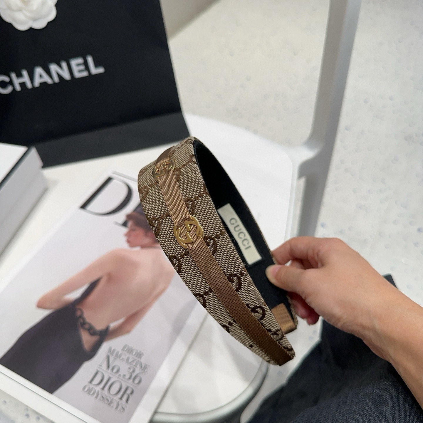 🎁配包装盒Gucci(古奇) 新款GG发箍，时尚百搭，小仙女必备