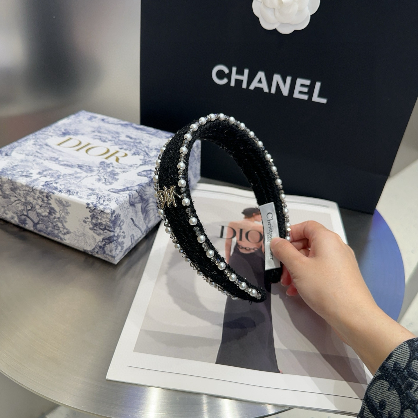 🎁配包装盒Dior（迪奥）新款发箍，特别好看！时尚百搭，简单又实用，小姐姐必备