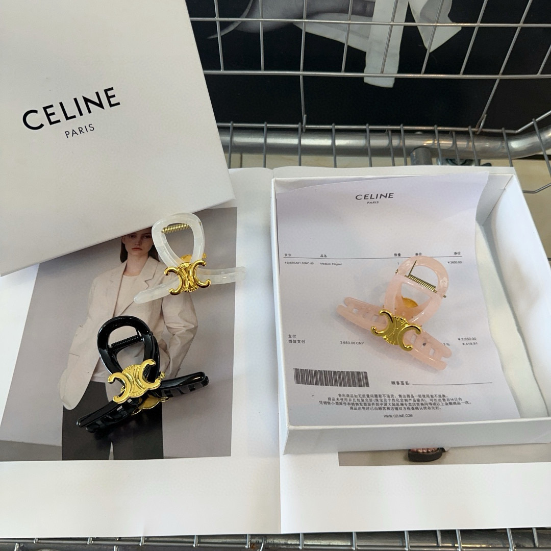 🎁配包装盒CELINE（赛琳）凯旋门新款糖果色抓夹，简单大气，时尚百搭！女神必备单品