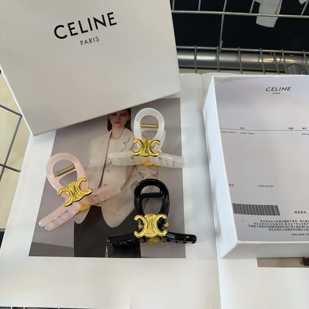 🎁配包装盒CELINE（赛琳）凯旋门新款糖果色抓夹，简单大气，时尚百搭！女神必备单品
