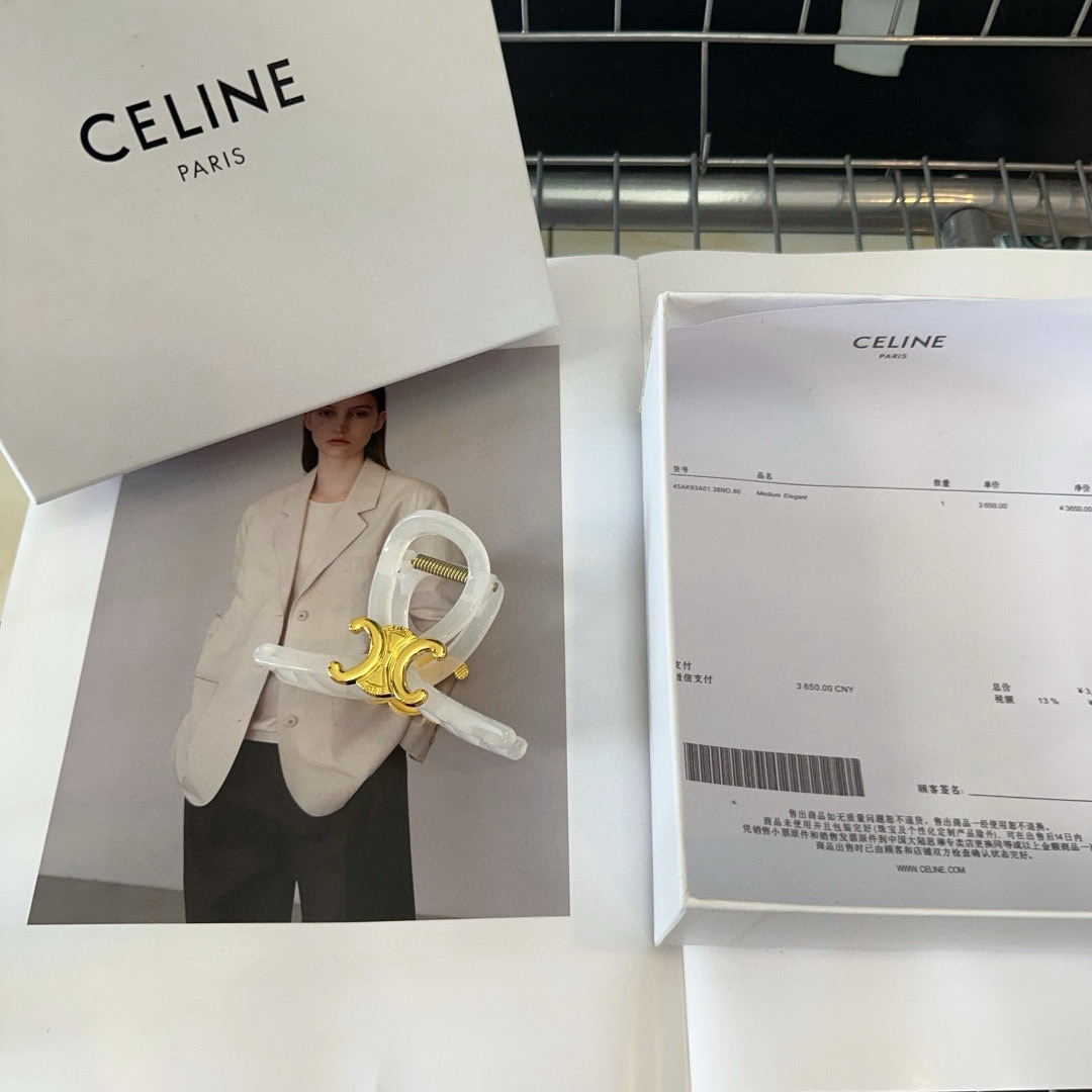 🎁配包装盒CELINE（赛琳）凯旋门新款糖果色抓夹，简单大气，时尚百搭！女神必备单品