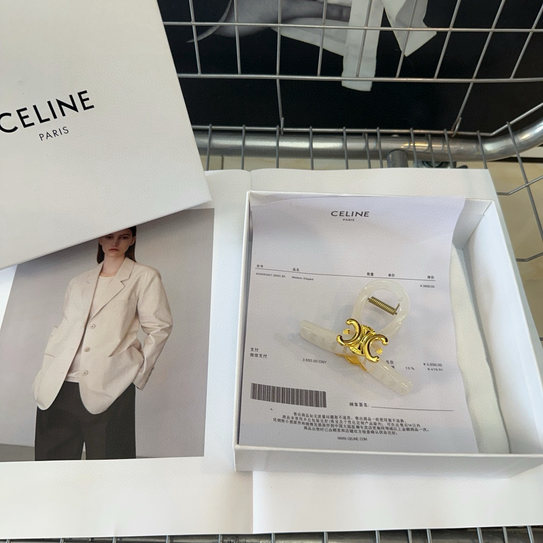 🎁配包装盒CELINE（赛琳）凯旋门新款糖果色抓夹，简单大气，时尚百搭！女神必备单品