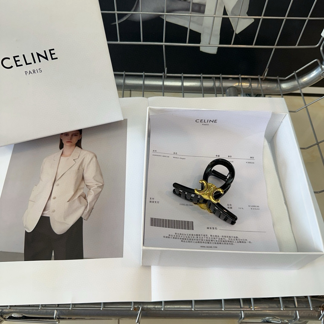 🎁配包装盒CELINE（赛琳）凯旋门新款糖果色抓夹，简单大气，时尚百搭！女神必备单品