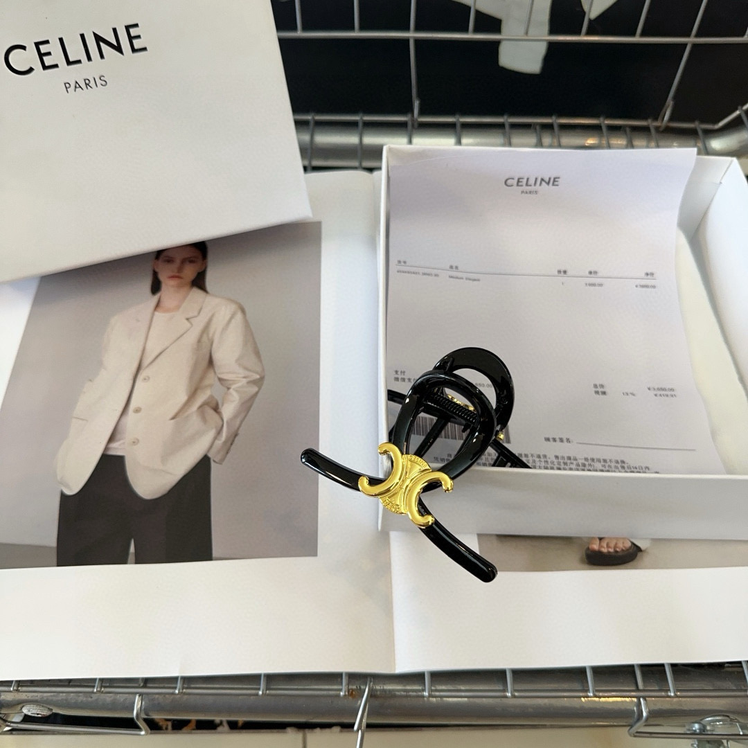 🎁配包装盒CELINE（赛琳）凯旋门新款糖果色抓夹，简单大气，时尚百搭！女神必备单品