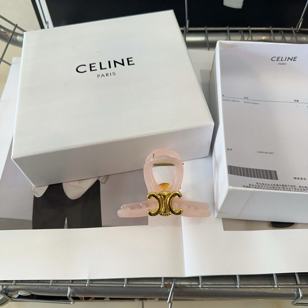 🎁配包装盒CELINE（赛琳）凯旋门新款糖果色抓夹，简单大气，时尚百搭！女神必备单品