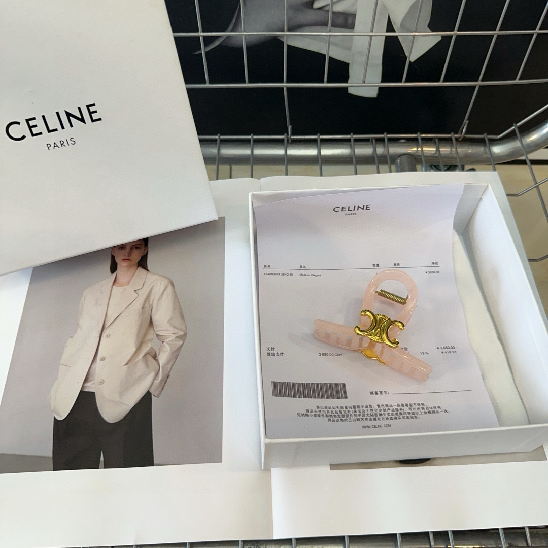 🎁配包装盒CELINE（赛琳）凯旋门新款糖果色抓夹，简单大气，时尚百搭！女神必备单品