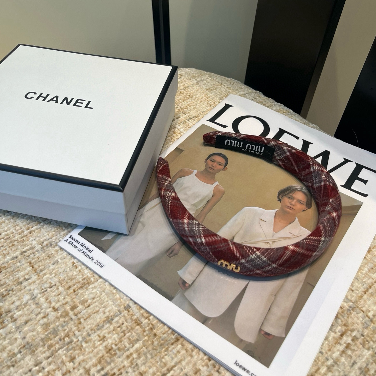 🎁配包装盒 miu miu (谬谬)新款格子发箍，时尚百搭，甜酷小姐姐必备…