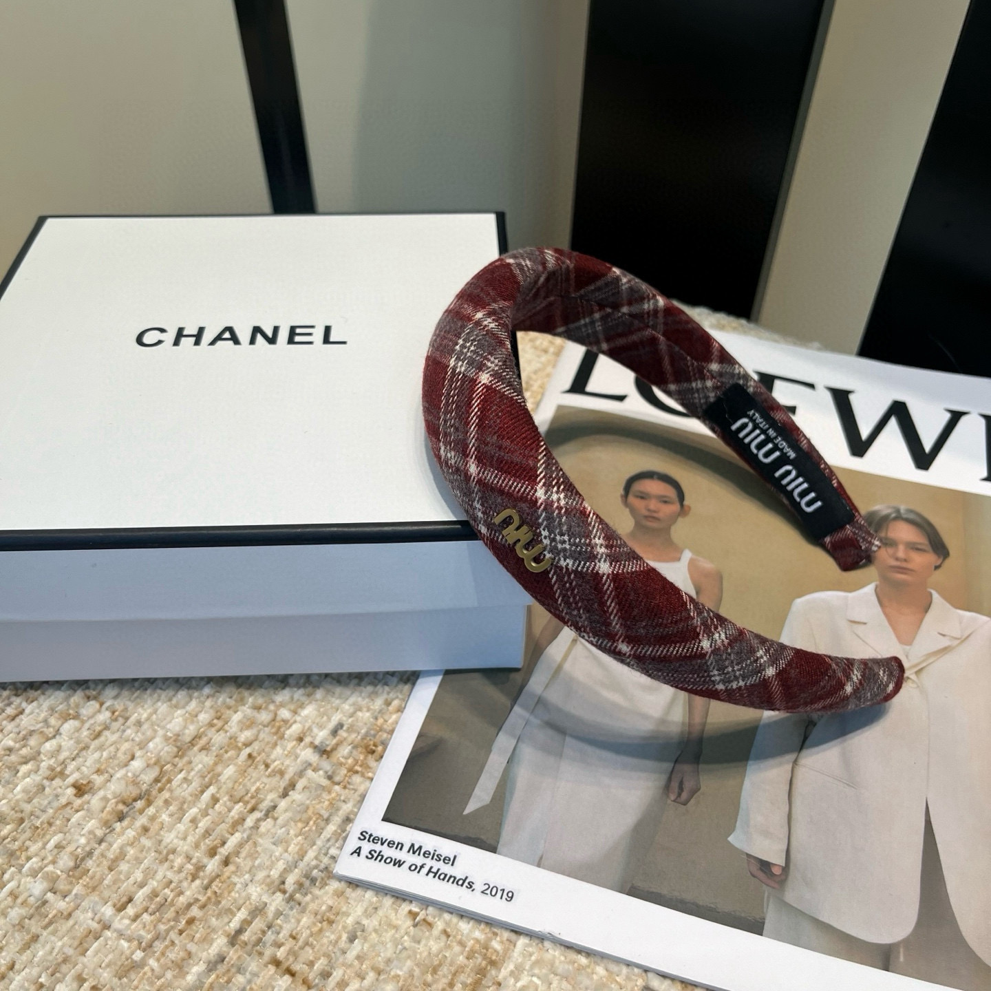 🎁配包装盒 miu miu (谬谬)新款格子发箍，时尚百搭，甜酷小姐姐必备…