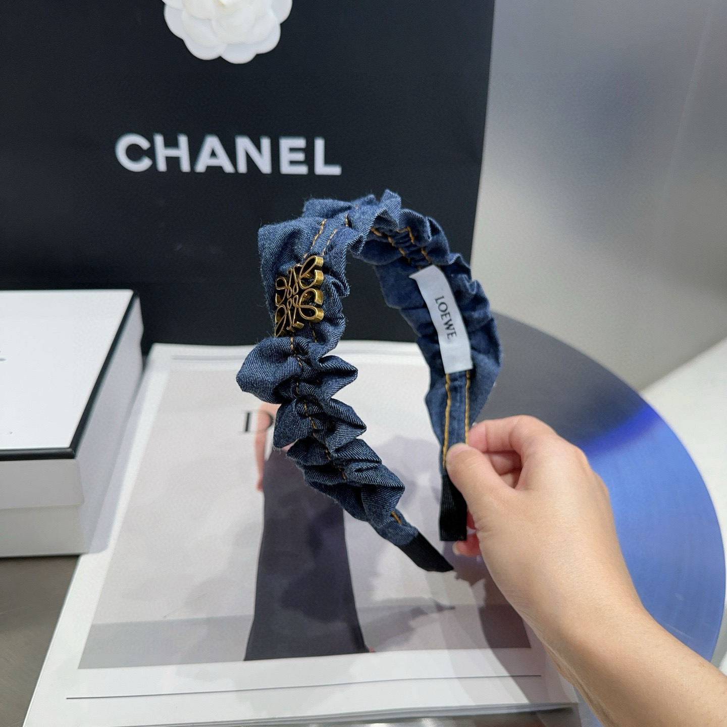 🎁配包装盒Loewe(罗意威)牛仔发箍，时尚潮品，简单大方，人手必备单品