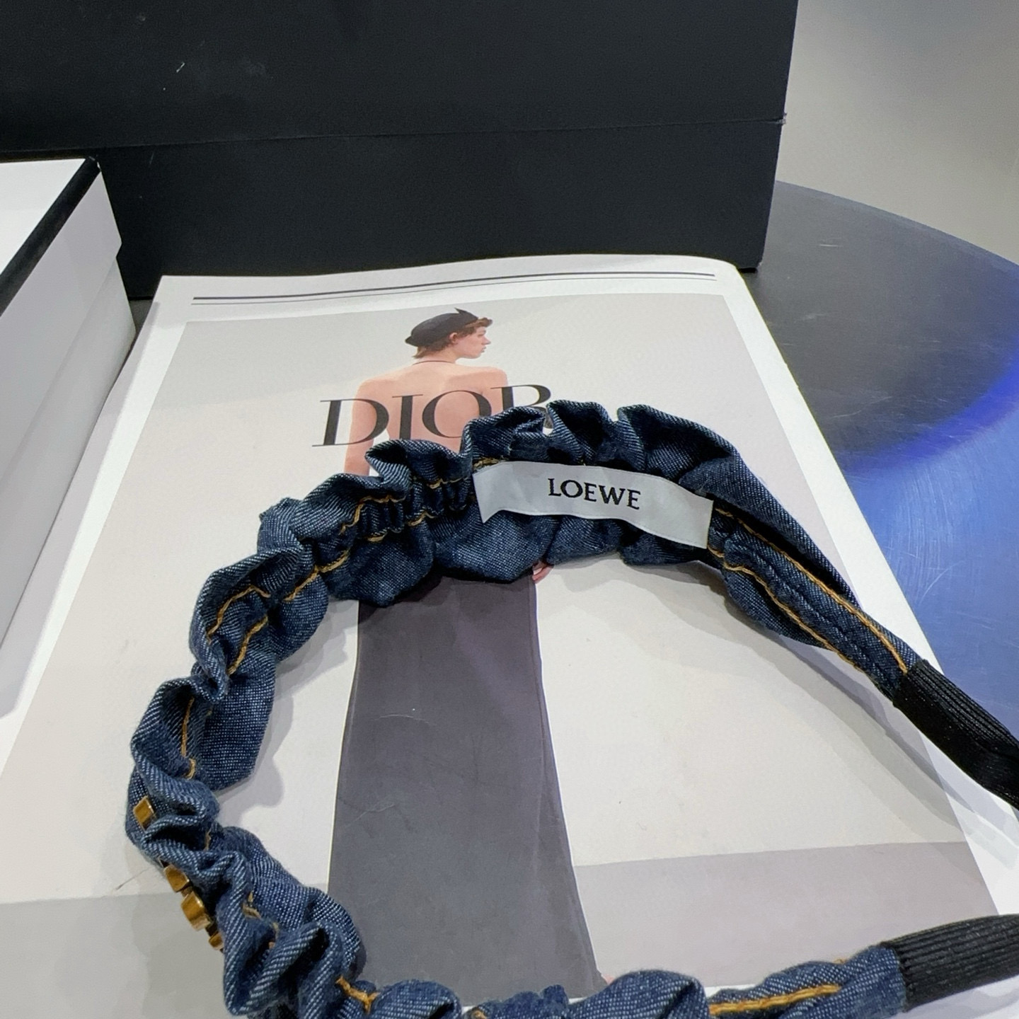 🎁配包装盒Loewe(罗意威)牛仔发箍，时尚潮品，简单大方，人手必备单品