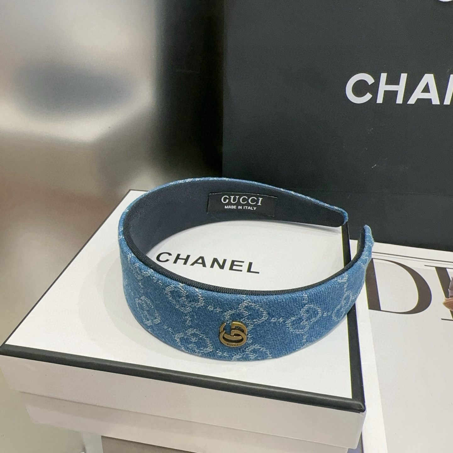 🎁配包装Gucci(古奇) GG新款牛仔布发箍，时尚潮流，小姐姐必备单品