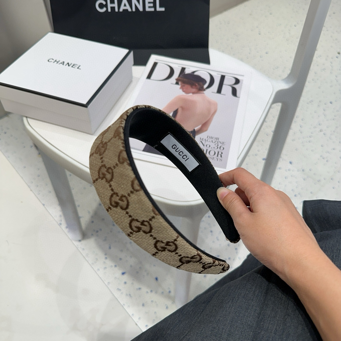 🎁配包装盒Gucci(古奇) GG字母发箍，时尚潮流，非常好搭配！小仙女必备