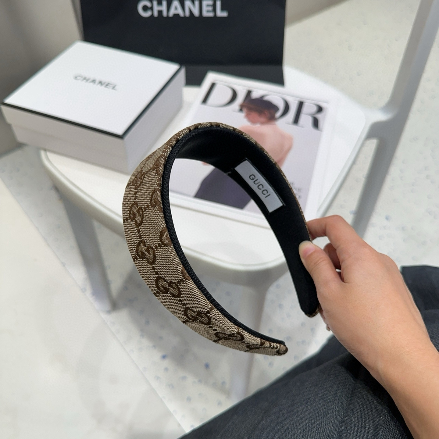 🎁配包装盒Gucci(古奇) GG字母发箍，时尚潮流，非常好搭配！小仙女必备