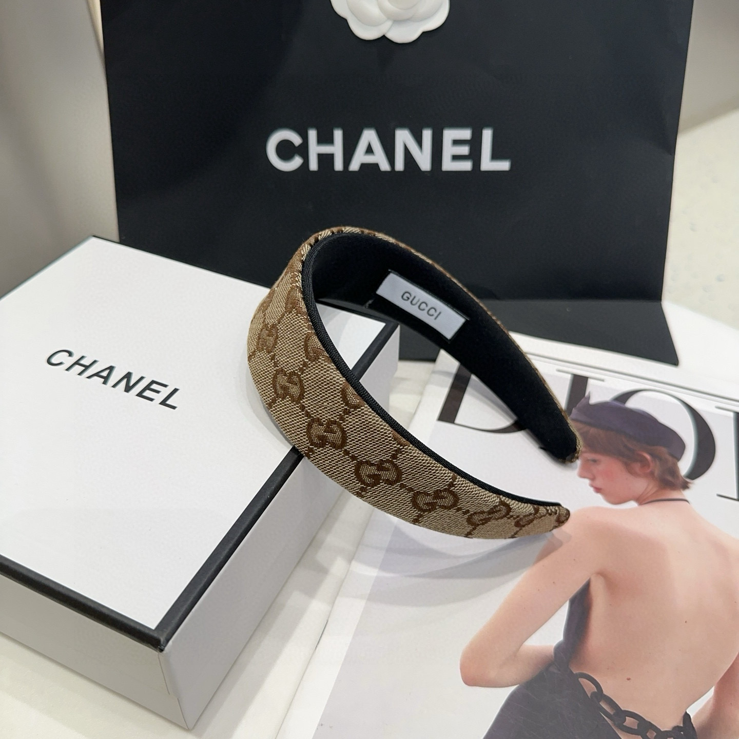 🎁配包装盒Gucci(古奇) GG字母发箍，时尚潮流，非常好搭配！小仙女必备