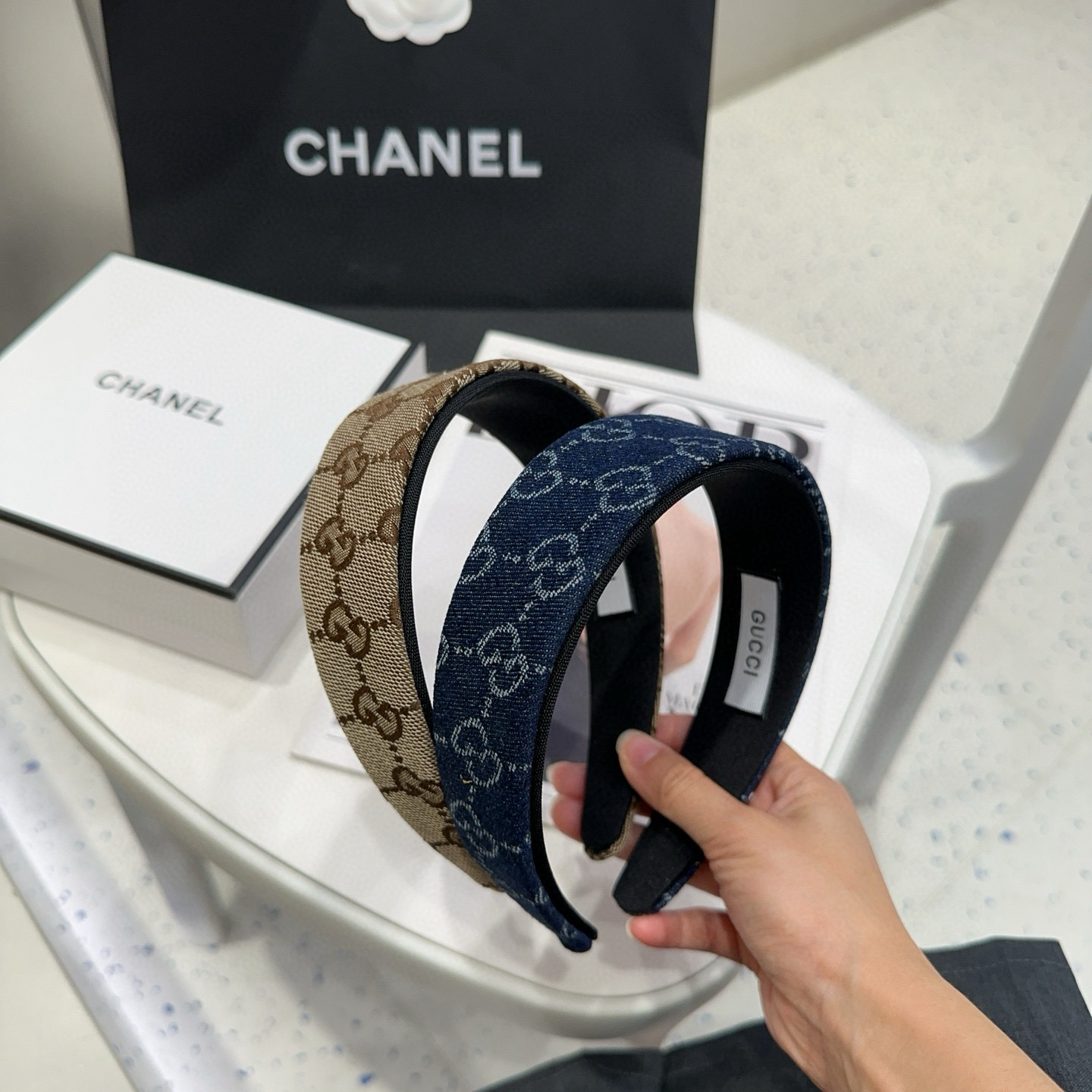 🎁配包装盒Gucci(古奇) GG字母发箍，时尚潮流，非常好搭配！小仙女必备