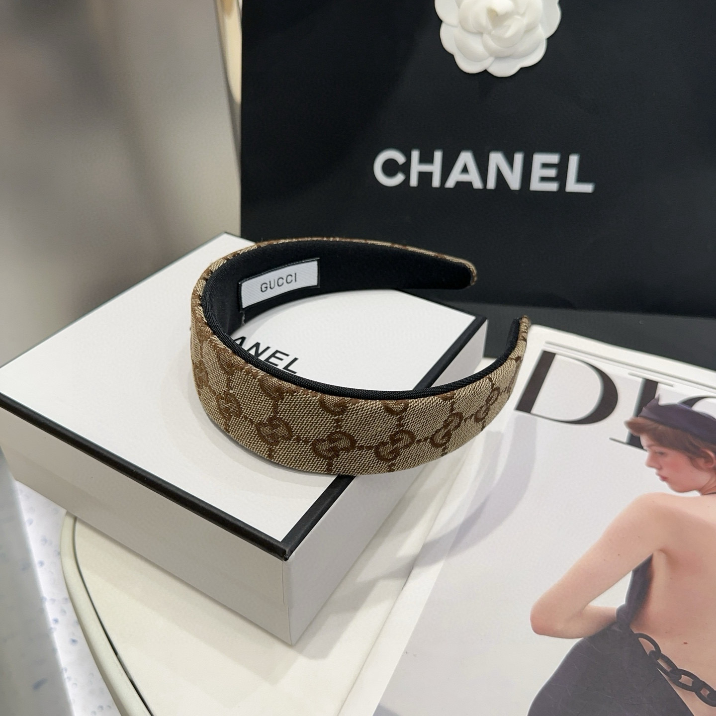 🎁配包装盒Gucci(古奇) GG字母发箍，时尚潮流，非常好搭配！小仙女必备