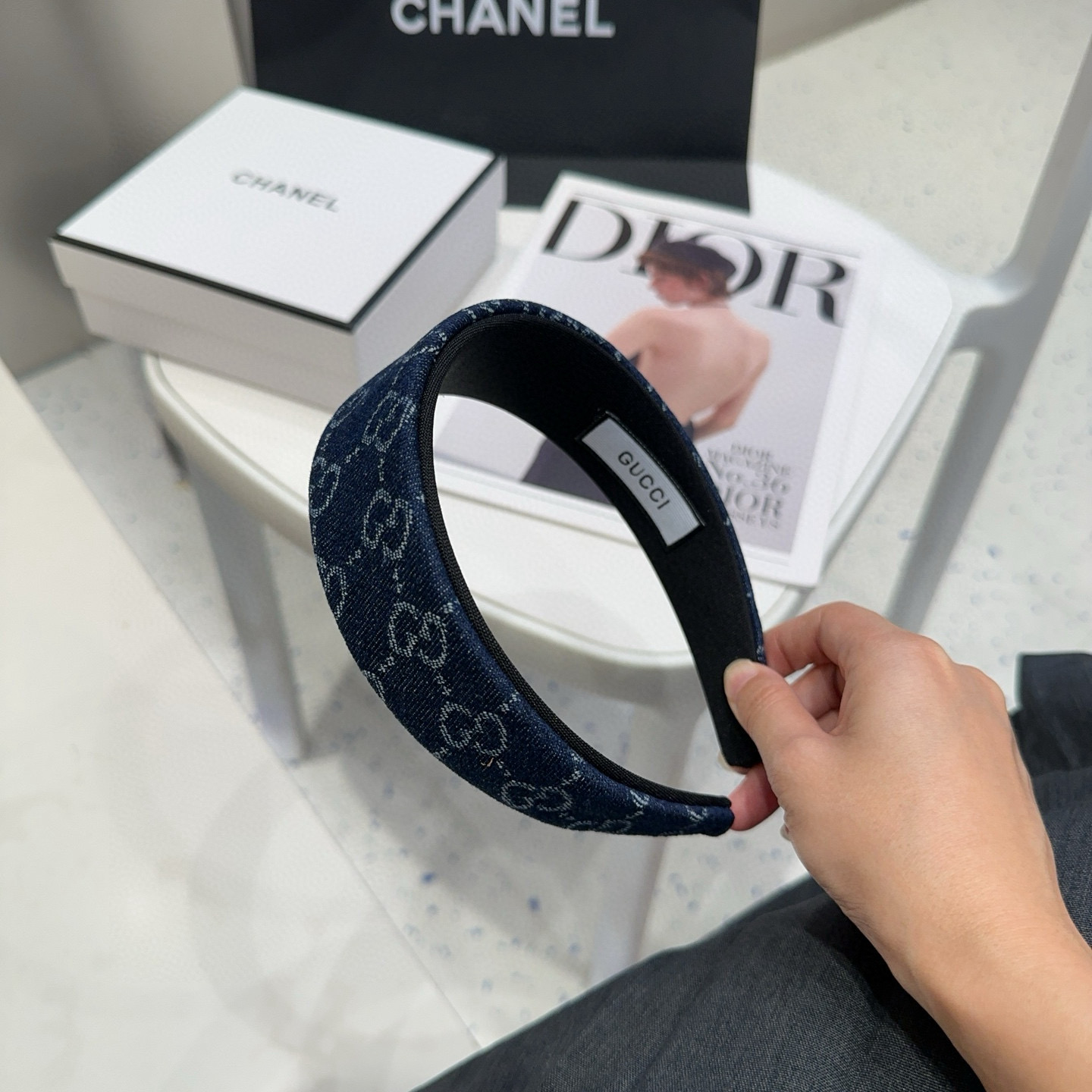 🎁配包装盒Gucci(古奇) GG字母发箍，时尚潮流，非常好搭配！小仙女必备