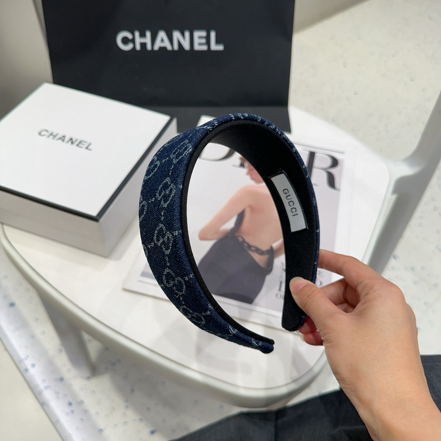 🎁配包装盒Gucci(古奇) GG字母发箍，时尚潮流，非常好搭配！小仙女必备