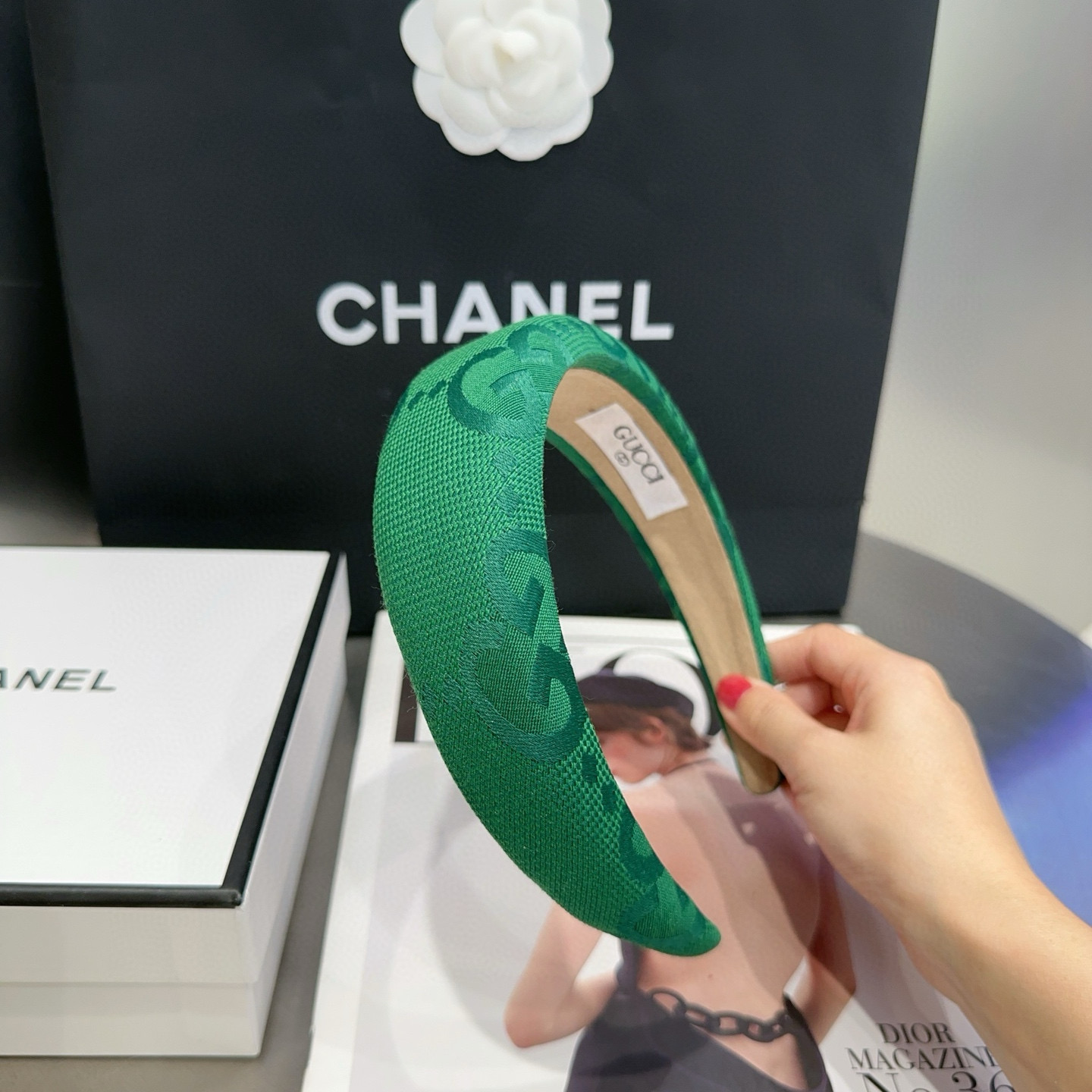 🎁配包装盒Gucci(古奇) GG字母发箍，时尚潮流，非常好搭配！小仙女必备